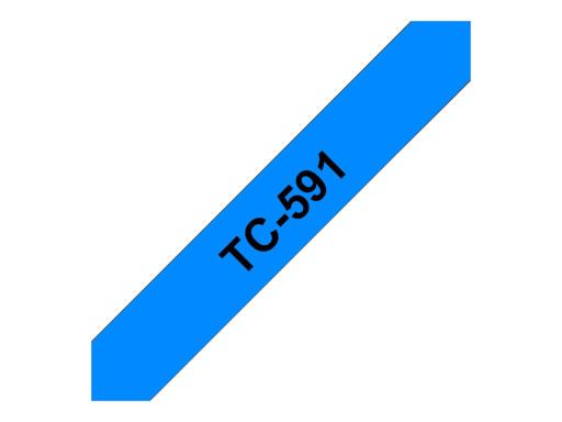 BROTHER TC591 Schriftbandkassette blau schwarz 9mmx7.7m laminiert