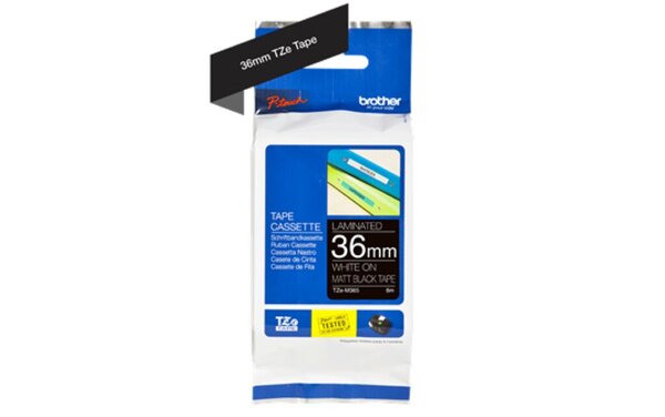 BROTHER TZeM365 tape white on blank black surface 36mm