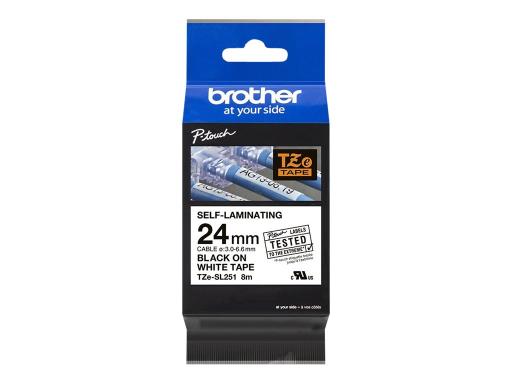 Image BROTHER_TZeSL251_tape_Black_on_White_24mm_img1_3711962.jpg Image