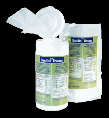 Bacillol Tissues Nachfüllbeutel | 100 Tücher<br>für Dose (Artikel 37125), Flächen-Desinfektionstücher, gebrauchsfertig, aldehydfrei