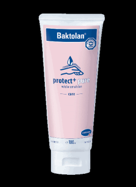Baktolan protect+ pure | 100 ml <br>innovative W/O/W-Emulsion zum Schutz vor wässrigen Lösungen und zur Regeneration rissiger und beanspruchter Haut
