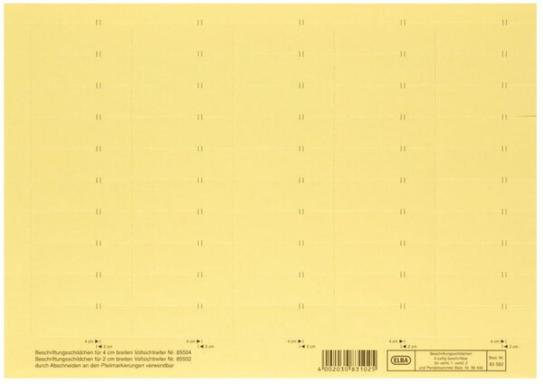 Beschriftungsschildchen f.Vertic 1 Hängeregistratur - gelb