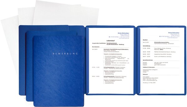 Bewerbungsmappen Set bestehend aus 3 Bewerbungsmappen 3tlg. Dunkelblau