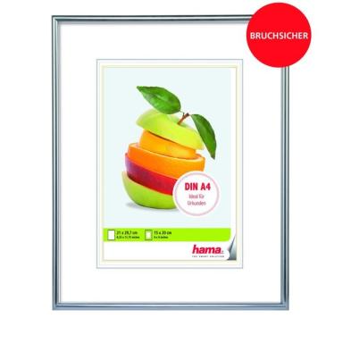 Bilderrahmen Sevilla Kunststoff, 21x29,7 cm, silbermatt
