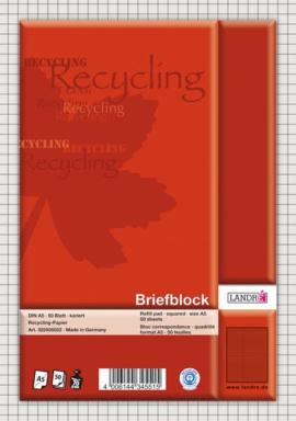 Briefblock, DIN A5, 50 Blatt 70g/qm, 5mm karriert, kopfgeleimt,