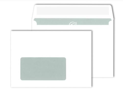 Briefumschlag C6, mit Fenster, Haftklebung, 80g/qm, weiß