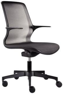 Bürodrehstuhl LOOP, schwarz, minimalistisches Design,