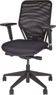 Bürodrehstuhl Optime, schwarz, netzbespannte Rückenlehne,