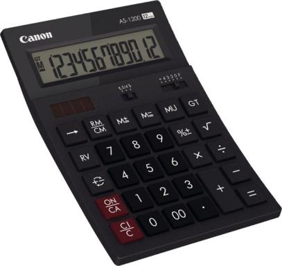 CANON AS-1200 12-stelliger Mini Tischrechner solar+Batteriebetrieb Berechnungsf