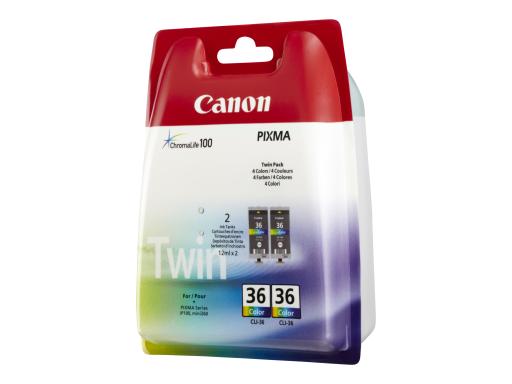 CANON CLI 36 Twin Pack 2er Pack Farbe (Cyan, Magenta, Gelb) Tintenbehälter