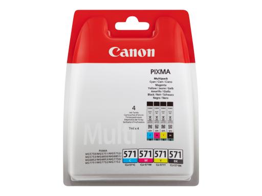 CANON CLI 571 C/M/Y/BK Value Pack 4er Pack Schwarz, Gelb, Cyan, Magenta Tintenb