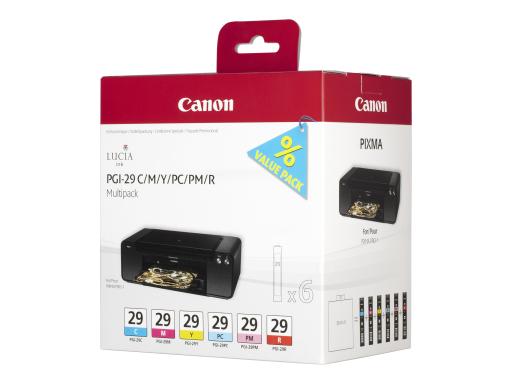 CANON PGI 29 CMY/PC/PM/R Multipack Gelb, Cyan, Magenta, Rot, Photo Cyan, Photo 