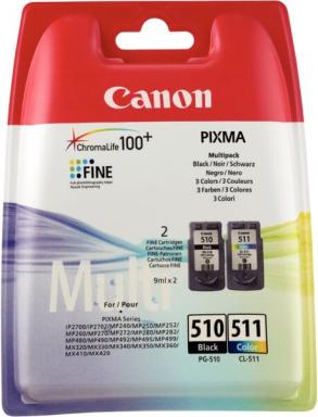 CANON PG 510 / CL 511 Multi pack 2er Pack Schwarz, Farbe (Cyan, Magenta, Gelb) 