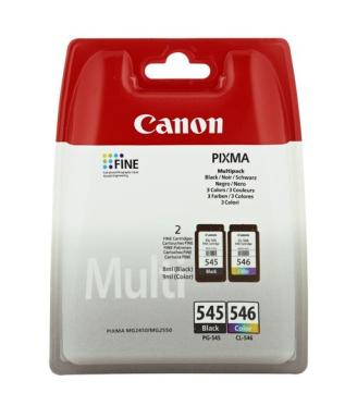 CANON PG 545 / CL 546 Multipack 2er Pack Schwarz, Farbe (Cyan, Magenta, Gelb) T