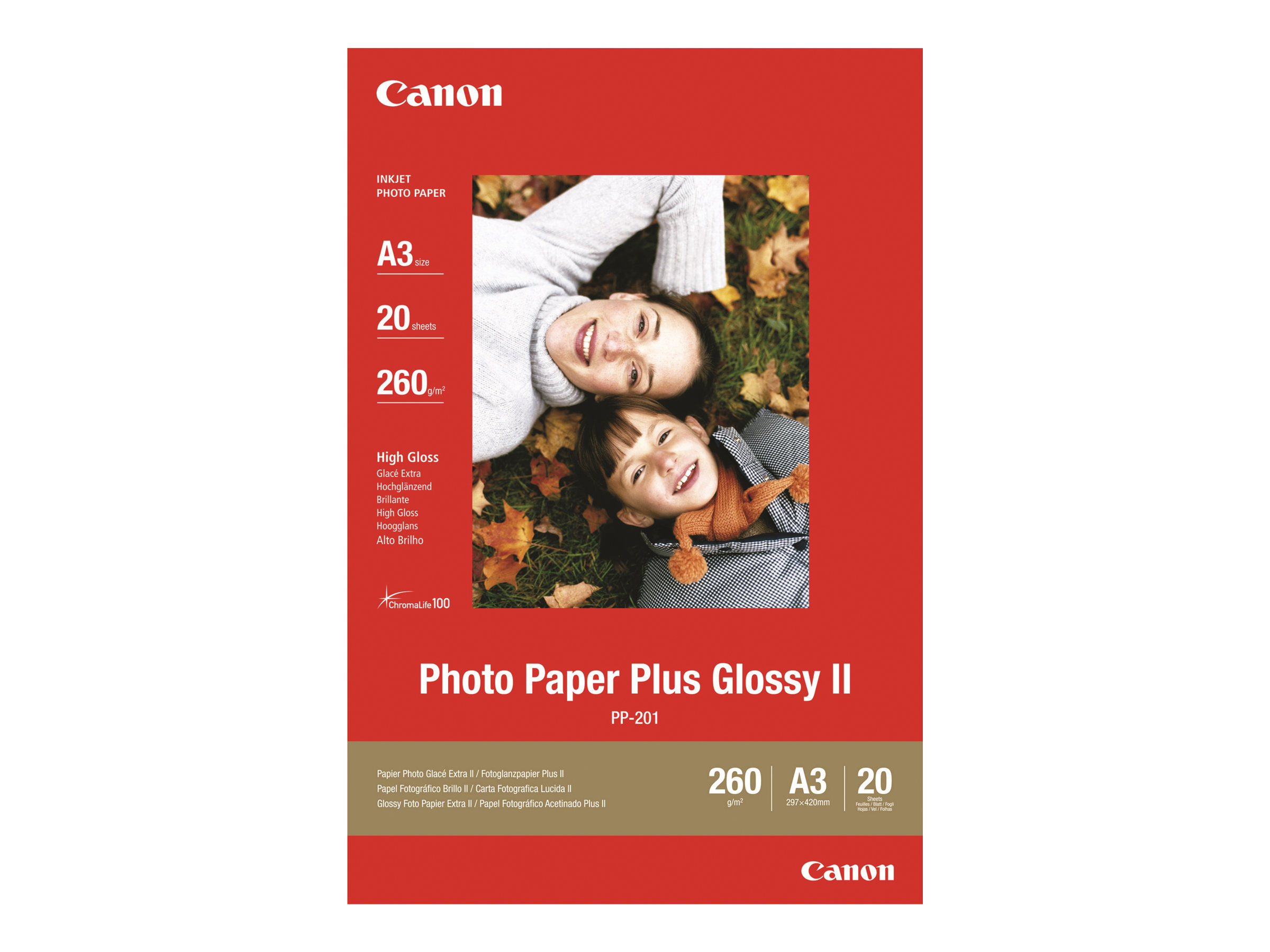 CANON PP-201 Glossy II Fotopapier Plus A3 ¿ 20 Blatt