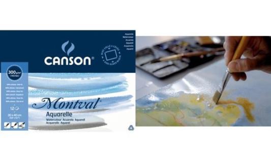 CANSON Aquarellblock Montval, 400 x 500 mm, 12 Blatt (5299092)