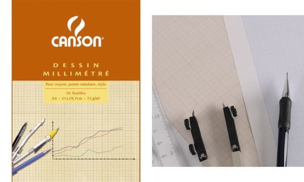 CANSON Millimeterpapier-Block, DIN A4, 90 g/qm (5067106)