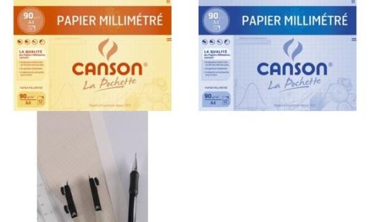 CANSON Millimeterpapier, DIN A4, 90 g/qm, Farbe: blau (339299700)