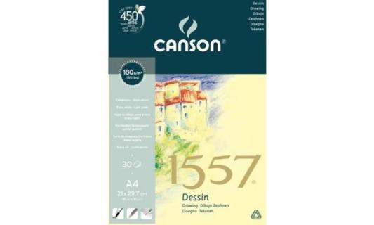 CANSON Skizzenblock 1557, DIN A4, 1 80 g/qm, rein weiß (5067509)