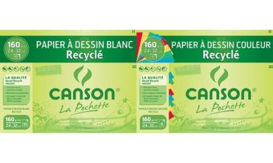 CANSON Zeichenpapier Recycling, wei ß, DIN A3, 160 g/qm (5297346)