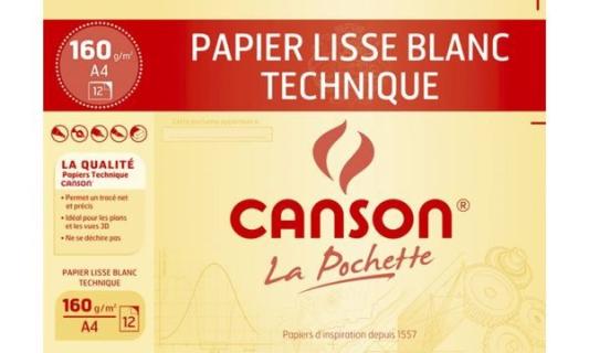 CANSON technisches Zeichenpapier, D IN A4, 160 g/qm, weiß (5297364)