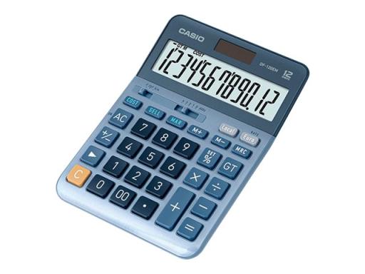 CASIO DF-120EM Tischrechner Blau Display (Stellen): 12 solarbetrieben (L x B) 1