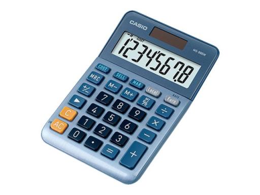 CASIO MS-88EM Tischrechner Blau Display (Stellen): 8 solarbetrieben (L x B) 101