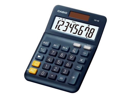 CASIO MS-8E Tischrechner Dunkelblau Display (Stellen): 8 solarbetrieben (L x B)