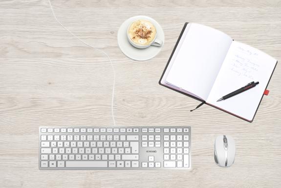 CHERRY Keyboard KC 6000 Slim silber/weiß