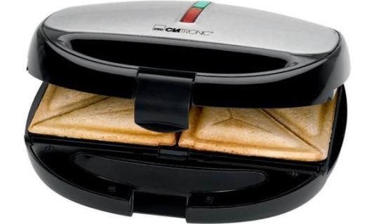 CLATRONIC Sandwich-Waffel-Grill ST/ WA 3670, schwarz-inox (95273756)
