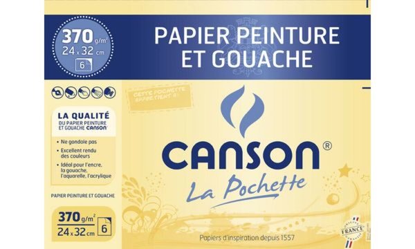 Canson Zeichenpapier Gouache & Mal erei, 320 x 240 mm (5017523)