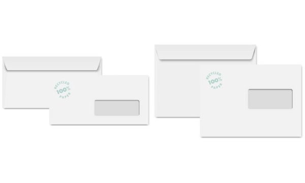 Clairalfa Briefumschläge DL, 110 x 220 mm, Recycling weiß (8011240)