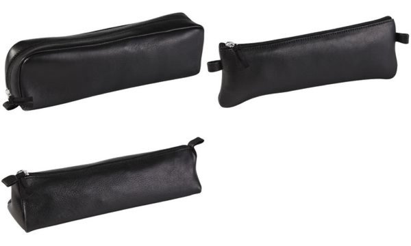 Clairefontaine Schlamper-Etui, rech teckig, Leder, schwarz (87001179)