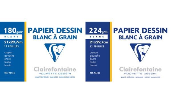 Clairefontaine Zeichenpapier Blanc à Grain, 210 x 297 mm (87000400)