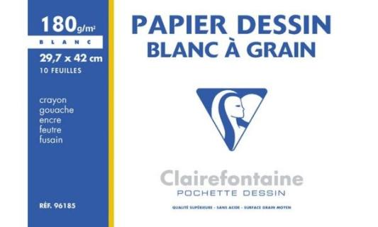 Clairefontaine Zeichenpapier Blanc à Grain, 297 x 420 mm (87000402)