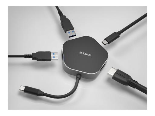 D-LINK USB-C 4-Port USB 3.0 Hub mit HDMI und USB-C Ladeanschluss