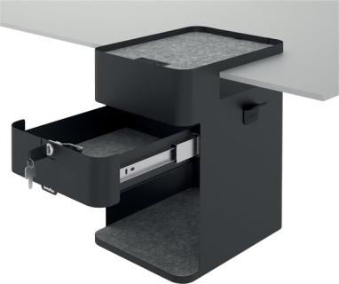 Desktop locker 503, schwarz mit Soft-Close Schublade,