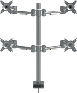 Viewmate 4-fach-Monitorarm, silber statische Höheneinstellung unabhängige