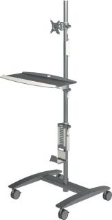 Viewmate Workstation silber Trolley zur Dateneingabe, für einen Monitor