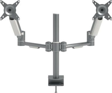 Viewmate plus Doppel-Monitorarm silber für Schreibtische, Höheneinstellungs-