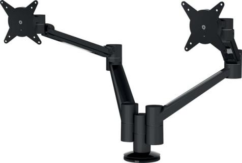 Viewlite plus Doppel- Monitorarm für Schreibtische, schwarz, dynamischer