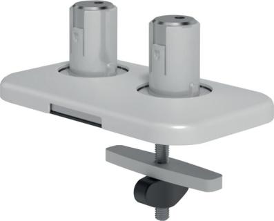 Viewprime Durchtisch-Befestigung für dualen Monitorarm (65210) weiß
