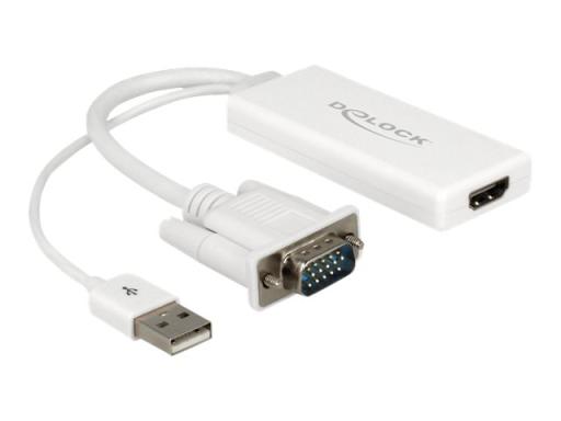 DELOCK  Adapter VGA+Audio zu HDMI mit Kabel