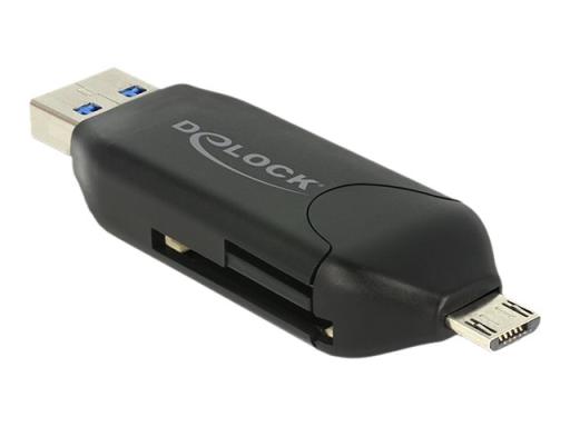 DELOCK Card Reader OTG USB 3.0 SD + microSD für Smartphones