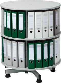 Ordner-Drehsäule 2 Etagen bis zu 48 Ordner, 800mm Ø x 930mm Höhe