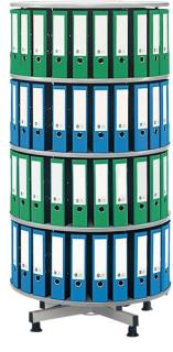 Ordner-Drehsäule 4 Etagen bis zu 96 Ordner, 800mm Ø x 1670mm Höhe