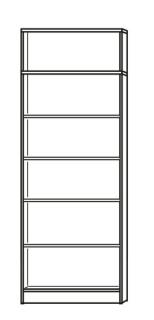 Regal lichtgrau inklusive 5 Holz-Fachböden