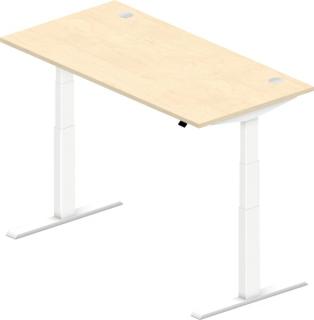 Sitz-/Stehschreibtisch 1600mm Dekor ahorn, Modell Comcort, T-Fuß