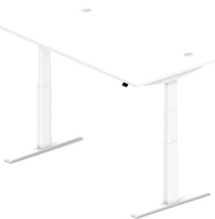 Sitz-/Stehschreibtisch 1600mm Dekor weiß, Modell Comcort, T-Fuß