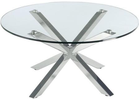 Glastisch XITTA, Chrom/Glas ESG-Sicherheitsglas, rund